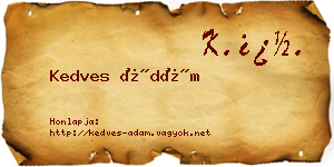 Kedves Ádám névjegykártya